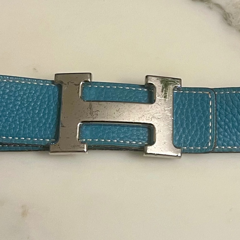 Authentic Hermes Belt -  Blue/Black reversible